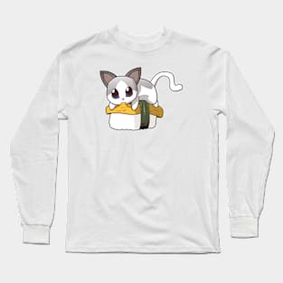 White Cat Tamago Sushi Long Sleeve T-Shirt
